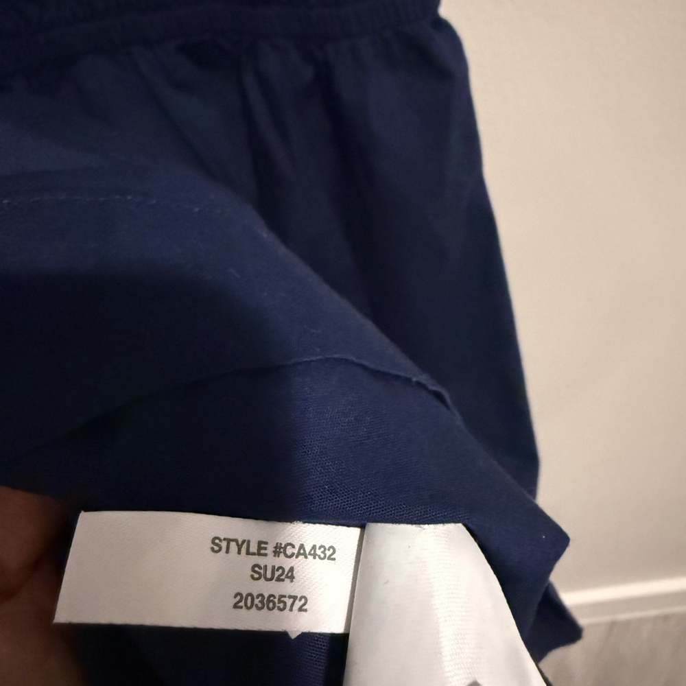 J.Crew Factory Navy Blue Mini Dress Puff Sleeve Collared Preppy Nautical - Picture 7 of 9